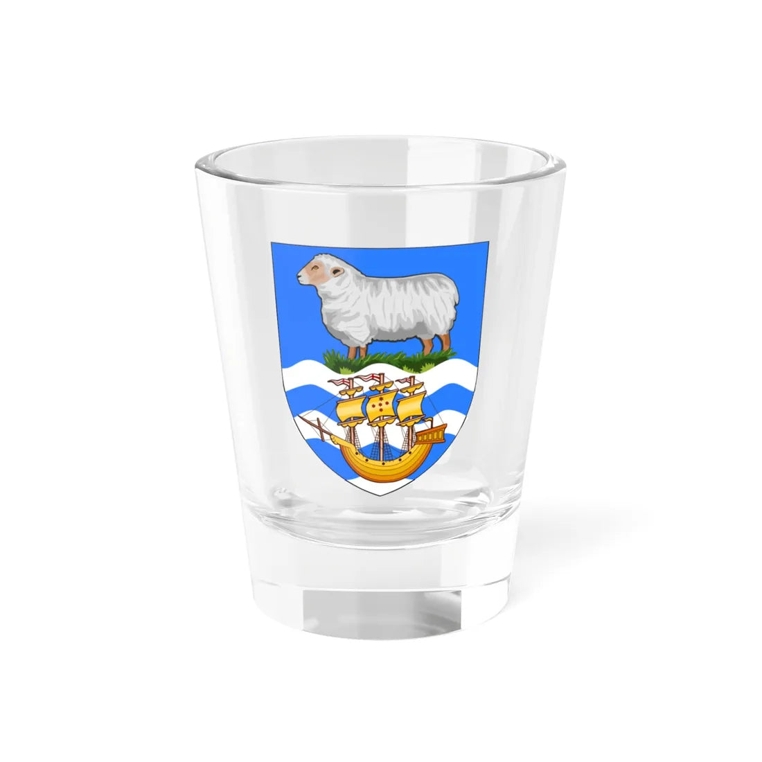 Insigne Falklandiae (United Kingdom) (Coat of Arms) Shot Glass 1.5oz 1.5oz - Go Mug Yourself