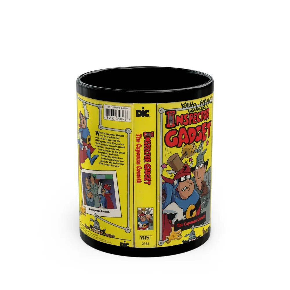 INSPECTOR GADGET THE CAPEMAN COMETH (VHS COVER) - Black Coffee Mug-11oz-Go Mug Yourself