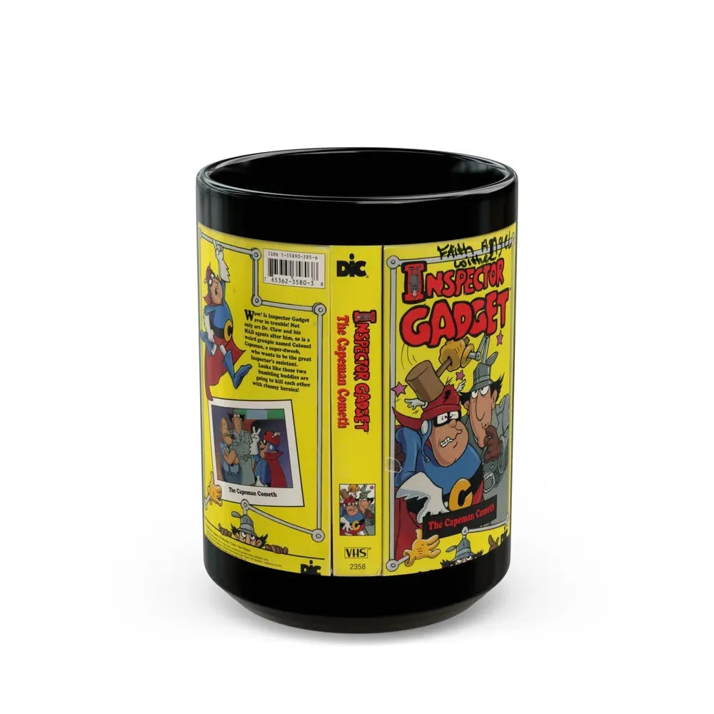 INSPECTOR GADGET THE CAPEMAN COMETH (VHS COVER) - Black Coffee Mug 15oz - Go Mug Yourself