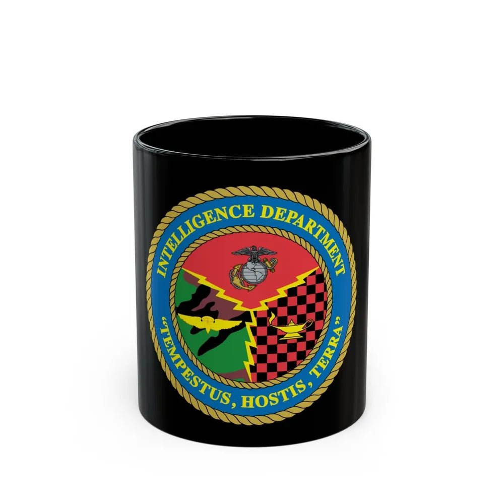 Intelligence Department Tempestus Hostis Terra (USMC) Black Coffee Mug-11oz-Go Mug Yourself