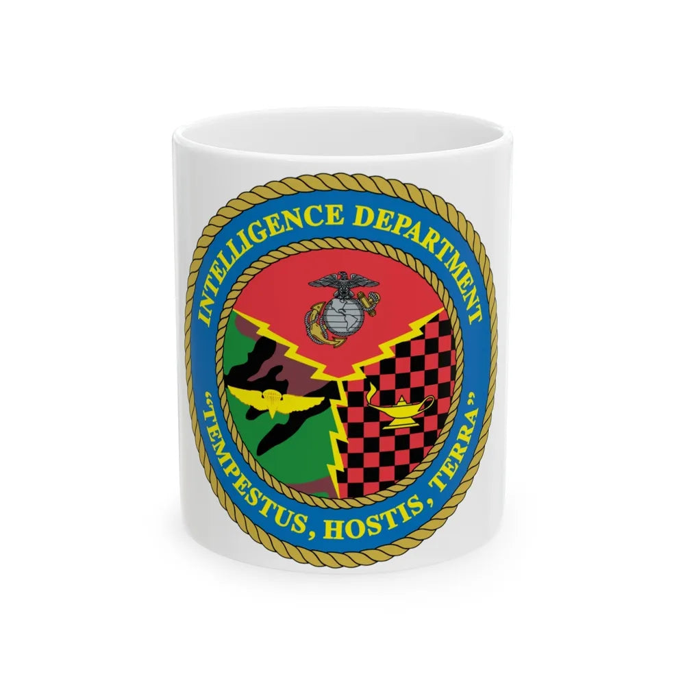 Intelligence Department Tempestus Hostis Terra (USMC) White Coffee Mug-11oz-Go Mug Yourself