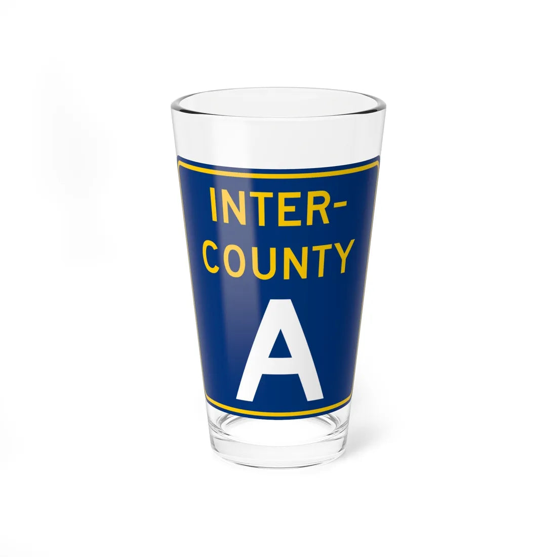 Inter County Route A MN (Minnesota) (Road Sign) Pint Glass 16oz 16oz - Go Mug Yourself
