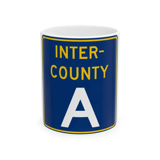 Inter County Route A MN (Minnesota) (Road Sign) White Coffee Mug 11oz - Go Mug Yourself