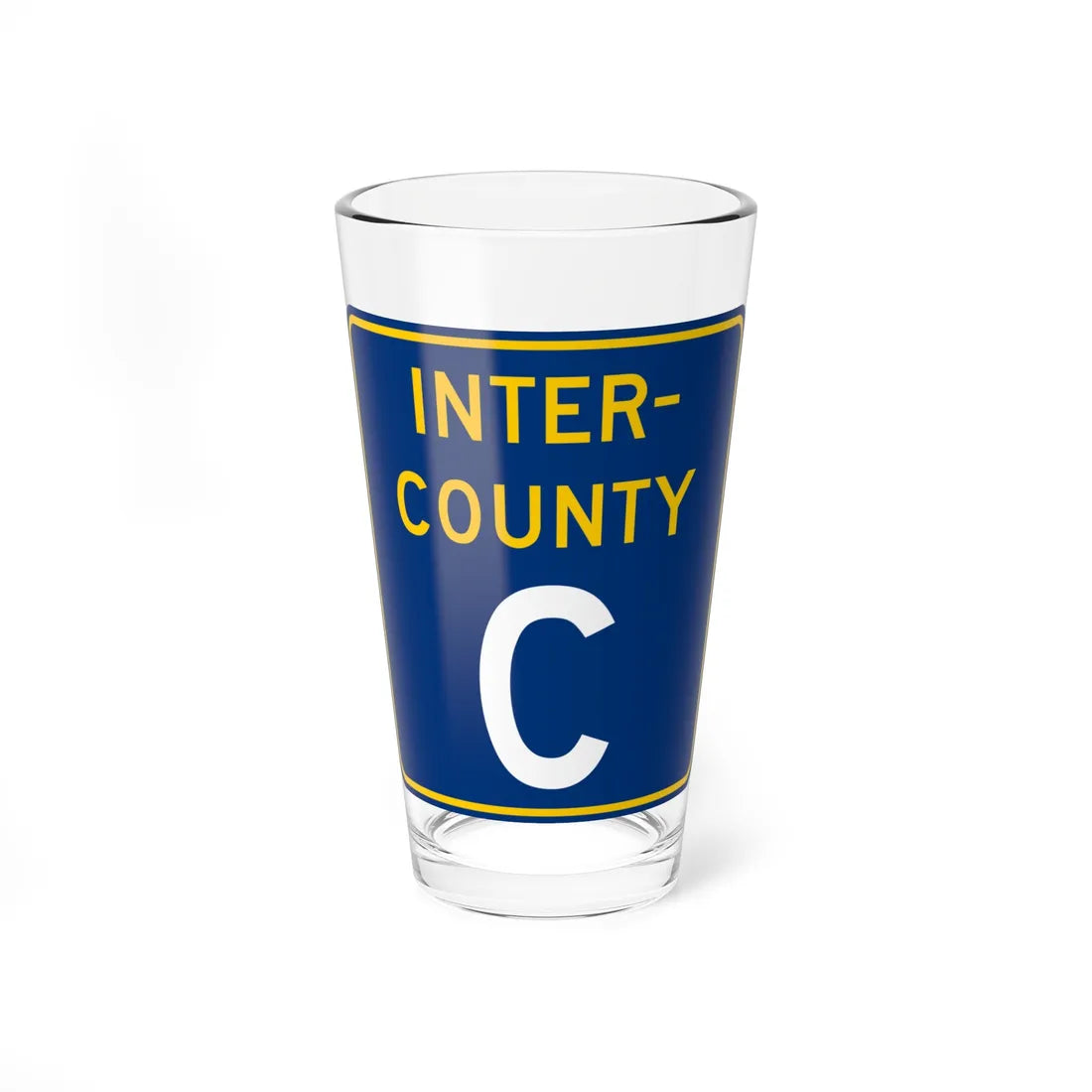 Inter County Route C MN (Minnesota) (Road Sign) Pint Glass 16oz 16oz - Go Mug Yourself