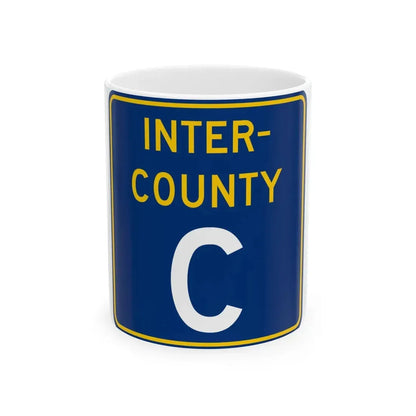 Inter County Route C MN (Minnesota) (Road Sign) White Coffee Mug 11oz - Go Mug Yourself