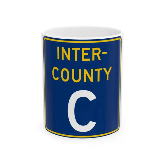 Inter County Route C MN (Minnesota) (Road Sign) White Coffee Mug 11oz - Go Mug Yourself