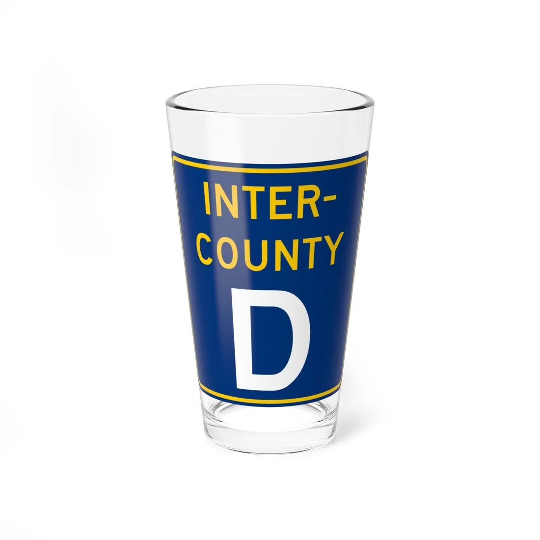 Inter County Route D MN (Minnesota) (Road Sign) Pint Glass 16oz 16oz - Go Mug Yourself