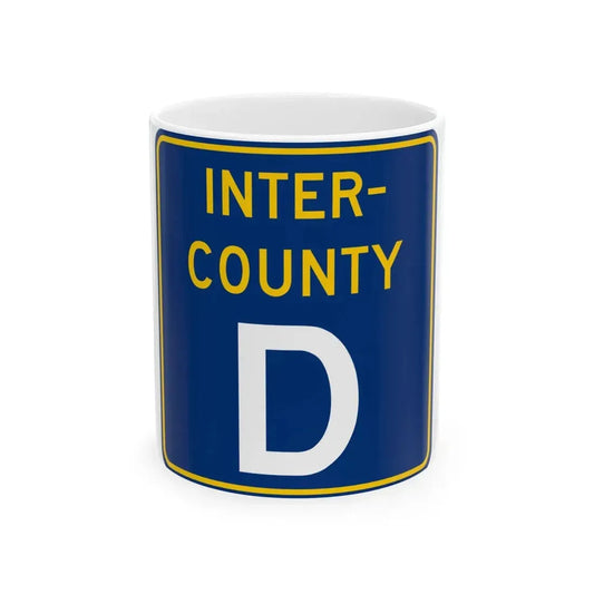 Inter County Route D MN (Minnesota) (Road Sign) White Coffee Mug 11oz - Go Mug Yourself