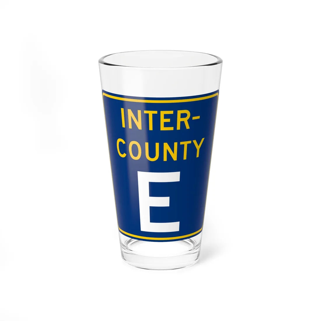 Inter County Route E MN (Minnesota) (Road Sign) Pint Glass 16oz 16oz - Go Mug Yourself
