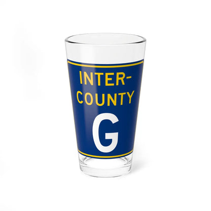 Inter County Route G MN (Minnesota) (Road Sign) Pint Glass 16oz 16oz - Go Mug Yourself