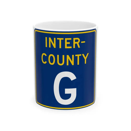 Inter County Route G MN (Minnesota) (Road Sign) White Coffee Mug 11oz - Go Mug Yourself