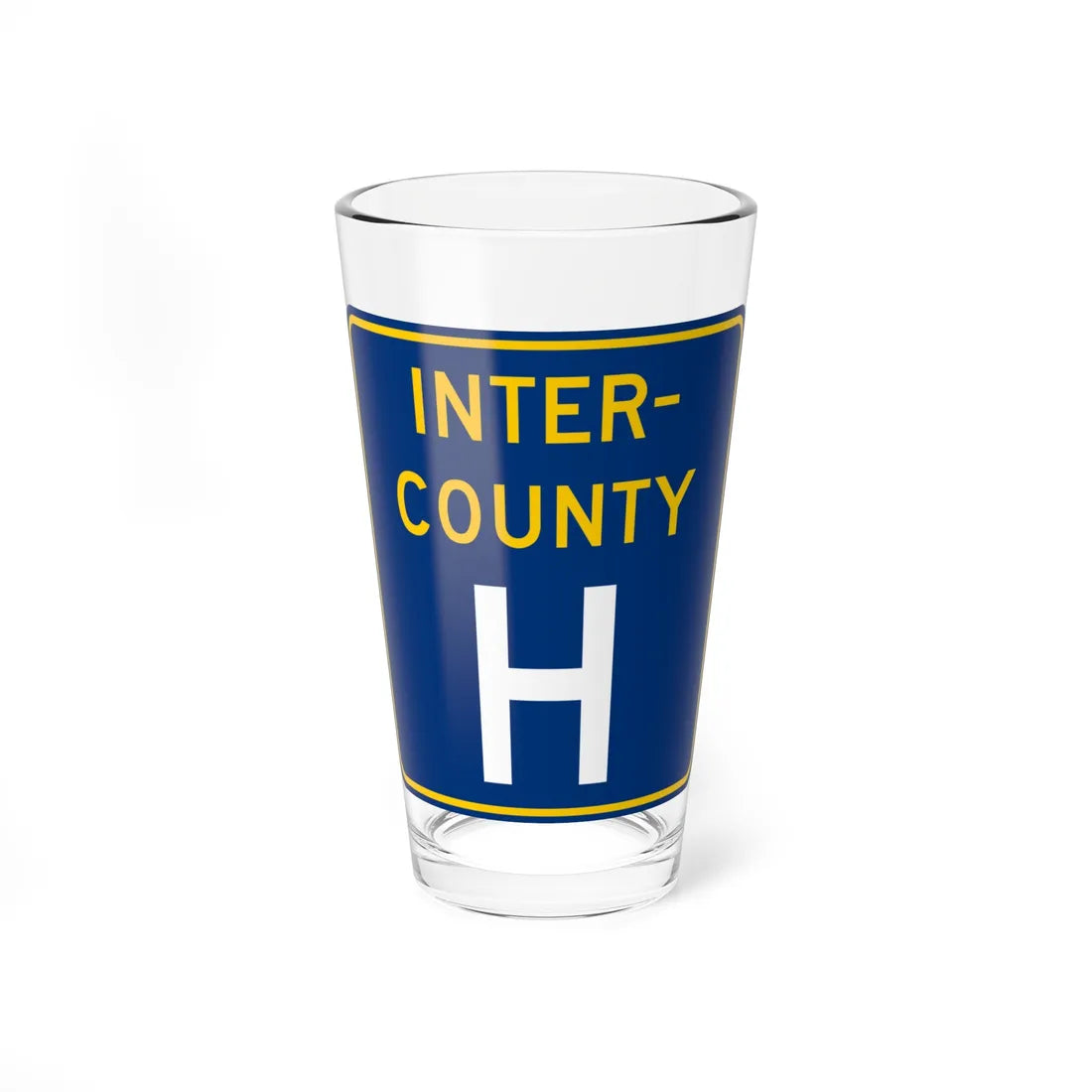 Inter County Route H MN (Minnesota) (Road Sign) Pint Glass 16oz 16oz - Go Mug Yourself
