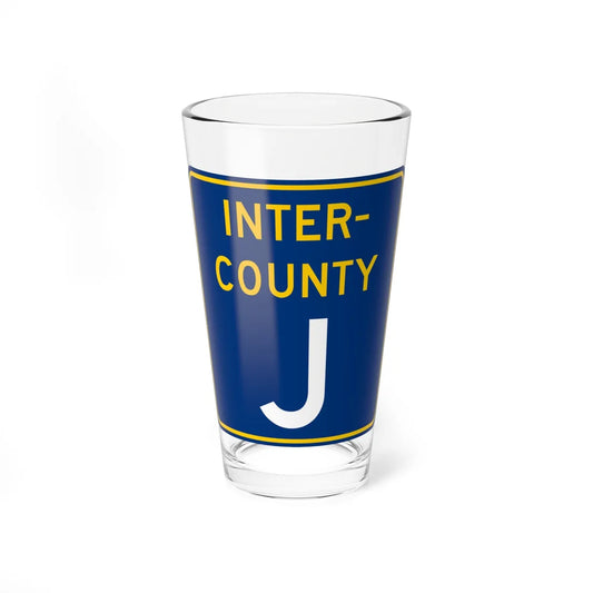 Inter County Route J MN (Minnesota) (Road Sign) Pint Glass 16oz 16oz - Go Mug Yourself