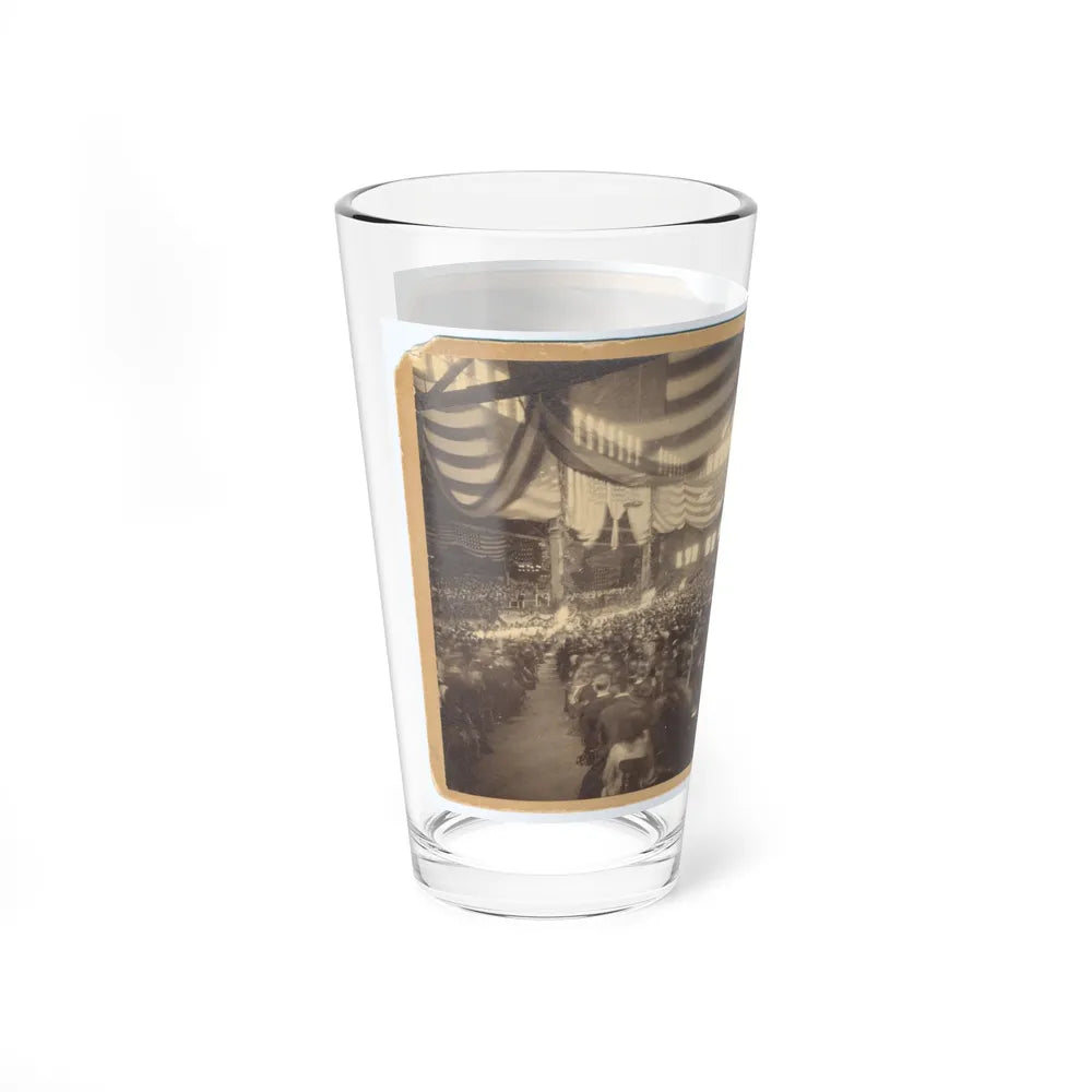 Interior View Of A Large Convention Hall Filled With People Sitting In Chairs (U.S. Civil War) Pint Glass 16oz-Go Mug Yourself