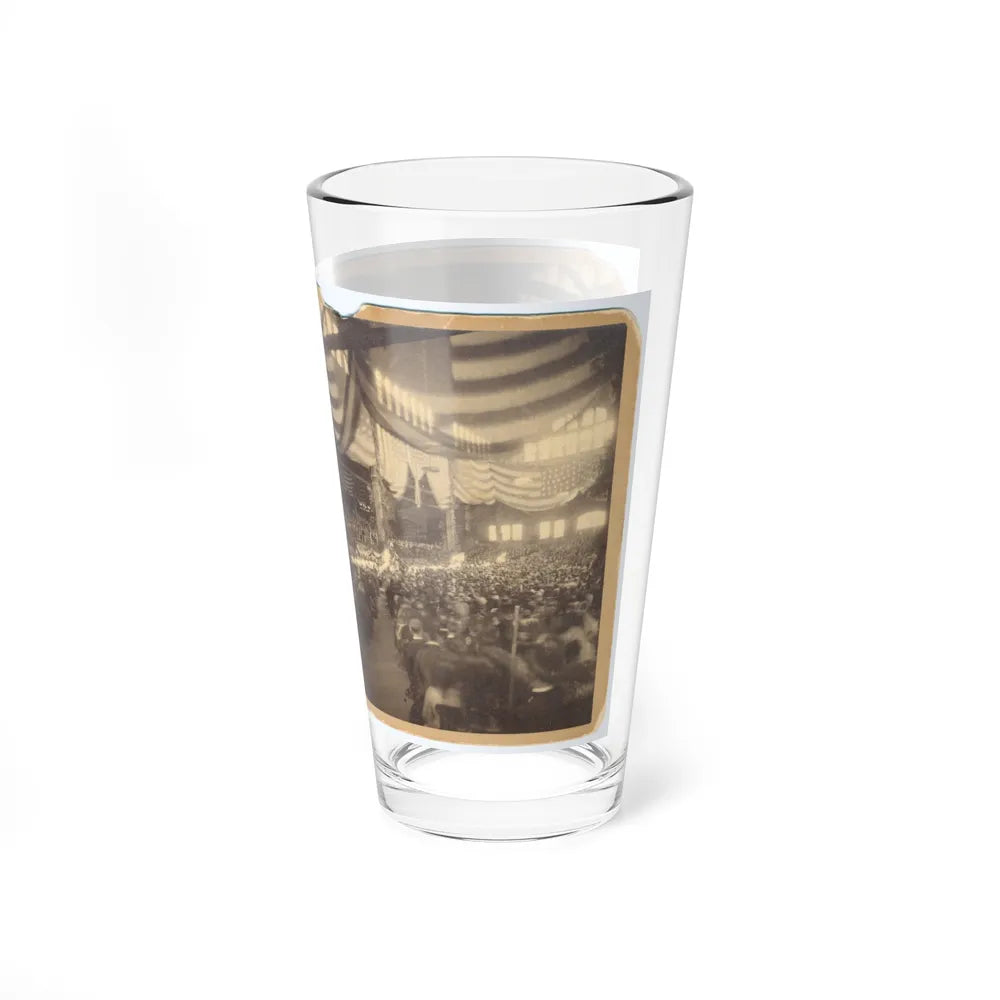 Interior View Of A Large Convention Hall Filled With People Sitting In Chairs (U.S. Civil War) Pint Glass 16oz-Go Mug Yourself