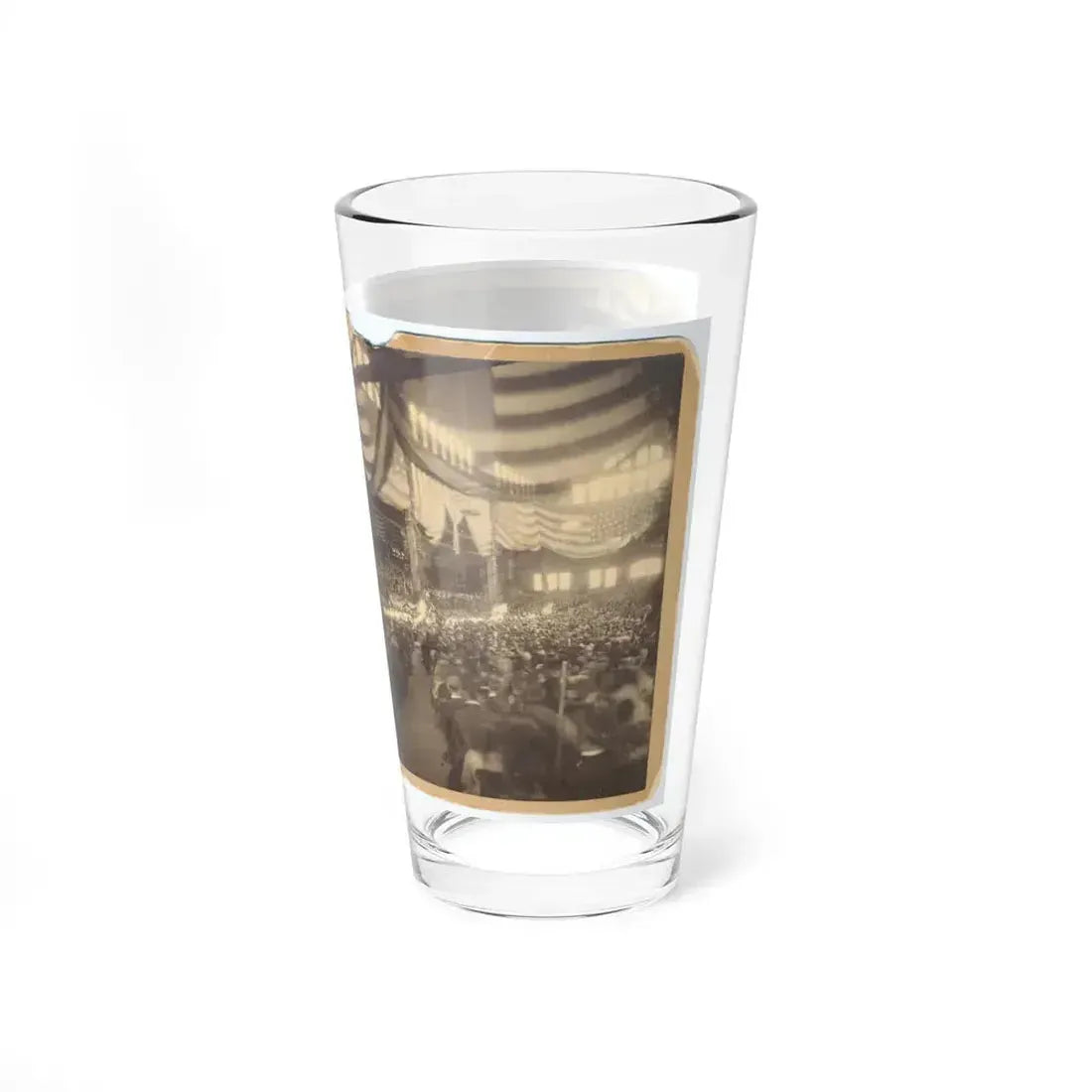 Interior View Of A Large Convention Hall Filled With People Sitting In Chairs (U.S. Civil War) Pint Glass 16oz - Go Mug Yourself
