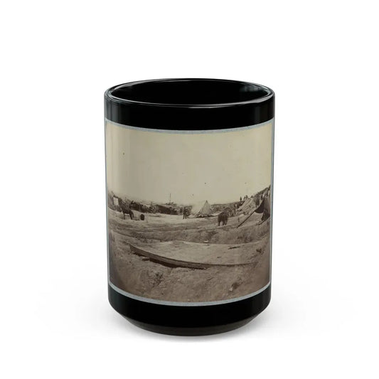 Interior View Of Rebel Fort In Front Of Petersburg Works, Manned By Cowan's Independent Battery, 1st N.Y., 24th June, 1864 (U.S. Civil War) Black Coffee Mug 15oz - Go Mug Yourself
