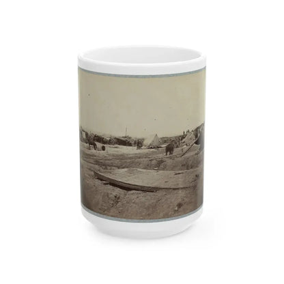 Interior View Of Rebel Fort In Front Of Petersburg Works, Manned By Cowan's Independent Battery, 1st N.Y., 24th June, 1864 (U.S. Civil War) White Coffee Mug 15oz - Go Mug Yourself