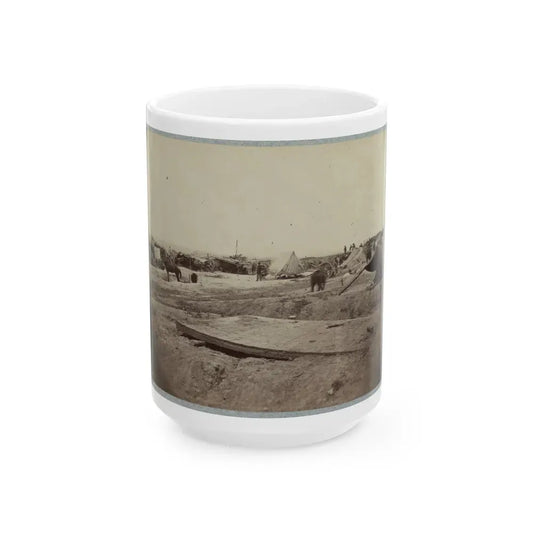 Interior View Of Rebel Fort In Front Of Petersburg Works, Manned By Cowan's Independent Battery, 1st N.Y., 24th June, 1864 (U.S. Civil War) White Coffee Mug 15oz - Go Mug Yourself
