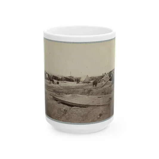 Interior View Of Rebel Fort In Front Of Petersburg Works, Manned By Cowan's Independent Battery, 1st N.Y., 24th June, 1864 (U.S. Civil War) White Coffee Mug 15oz - Go Mug Yourself