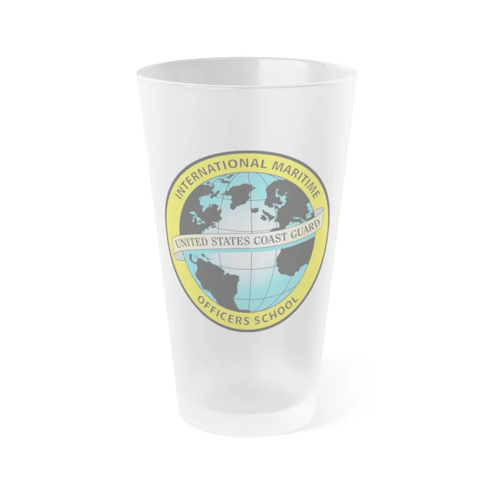 International Maritime Officers School USCG (U.S. Coast Guard) Frosted Pint Glass 16oz-Go Mug Yourself