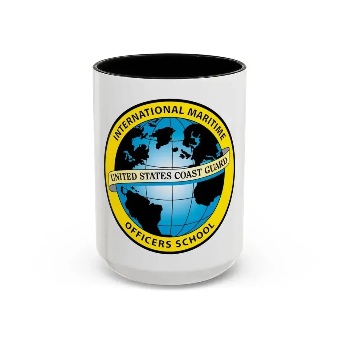 International Maritime Officers School USCG (U.S. Coast Guard) Accent Coffee Mug 15oz Black - Go Mug Yourself