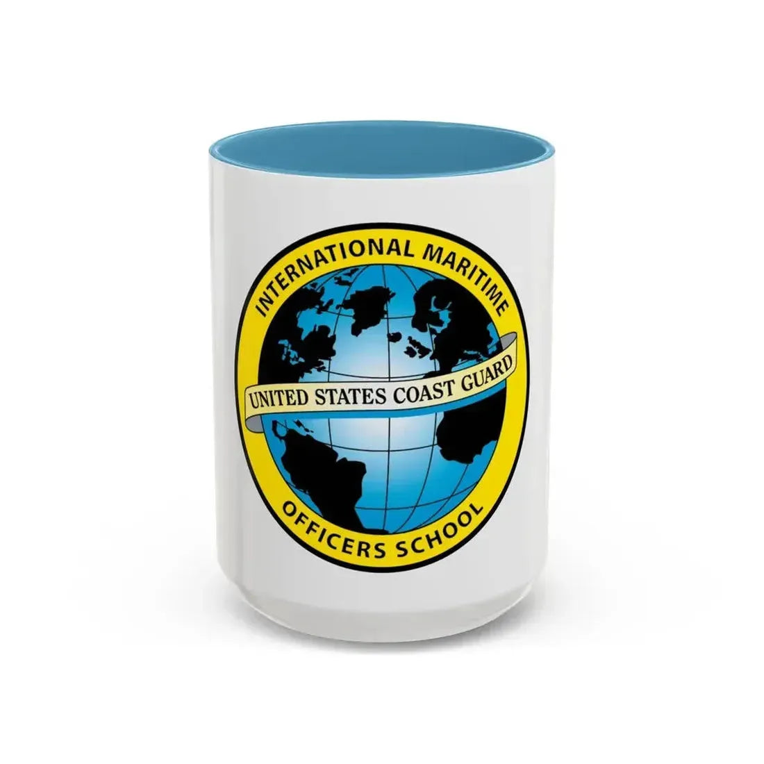 International Maritime Officers School USCG (U.S. Coast Guard) Accent Coffee Mug 15oz Light Blue - Go Mug Yourself
