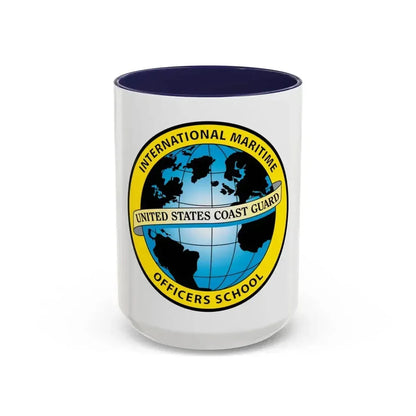 International Maritime Officers School USCG (U.S. Coast Guard) Accent Coffee Mug 15oz Navy - Go Mug Yourself