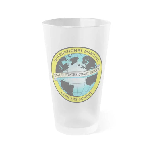 International Maritime Officers School USCG (U.S. Coast Guard) Frosted Pint Glass 16oz Default Title - Go Mug Yourself