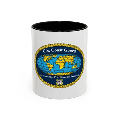 International Port Security Program USCG (U.S. Coast Guard) Accent Coffee Mug 11oz Black - Go Mug Yourself