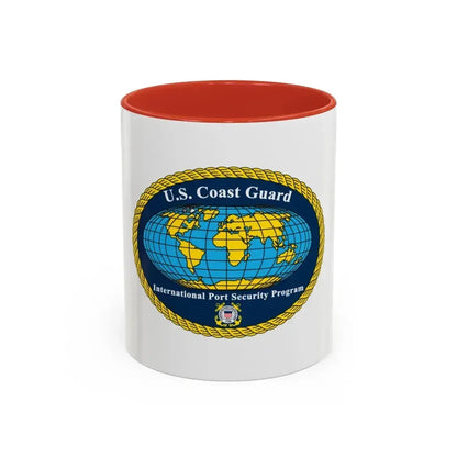 International Port Security Program USCG (U.S. Coast Guard) Accent Coffee Mug 11oz Red - Go Mug Yourself