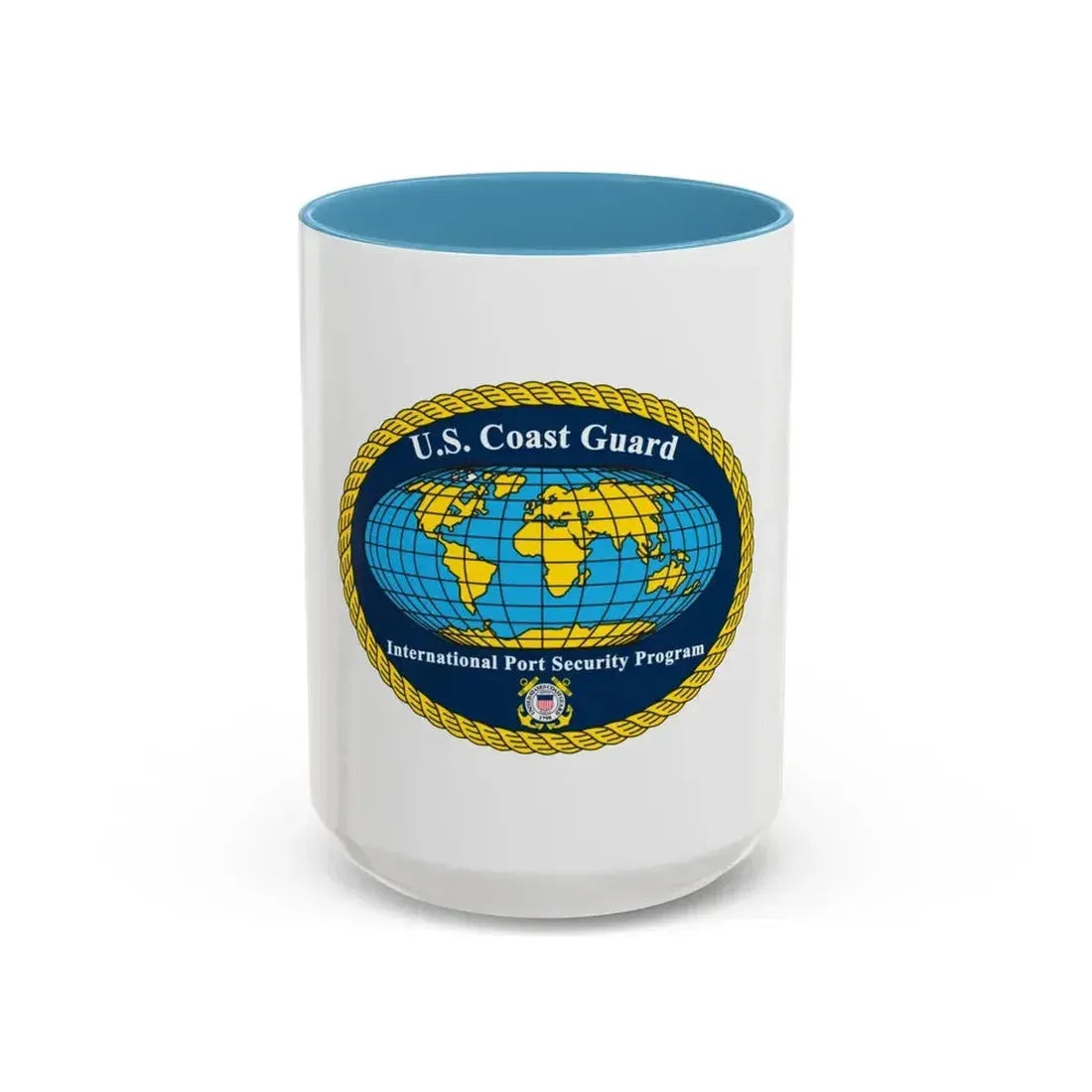 International Port Security Program USCG (U.S. Coast Guard) Accent Coffee Mug 15oz Light Blue - Go Mug Yourself