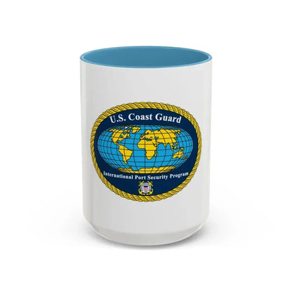 International Port Security Program USCG (U.S. Coast Guard) Accent Coffee Mug 15oz Light Blue - Go Mug Yourself
