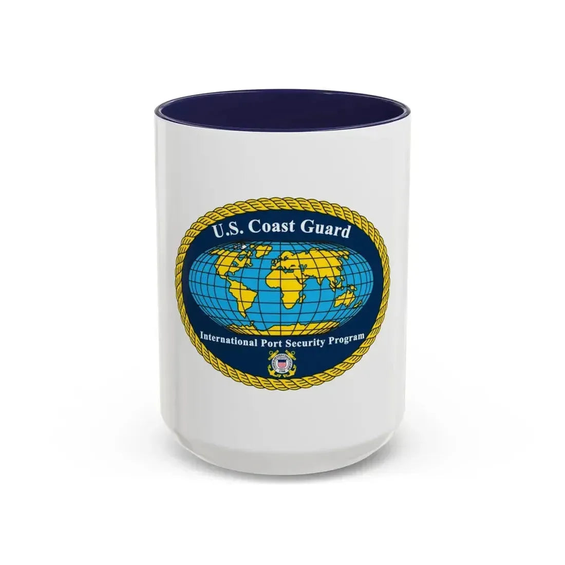 International Port Security Program USCG (U.S. Coast Guard) Accent Coffee Mug 15oz Navy - Go Mug Yourself