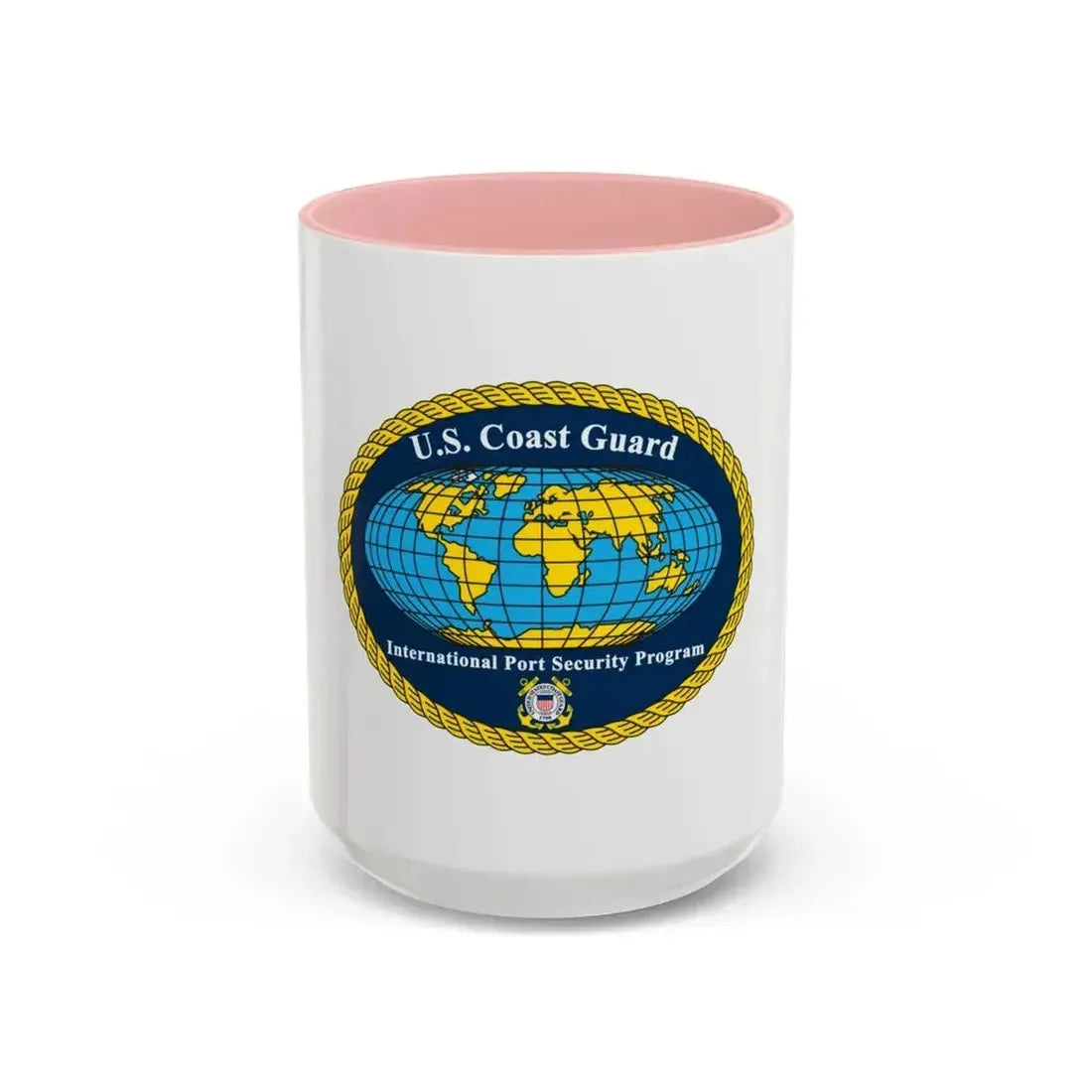 International Port Security Program USCG (U.S. Coast Guard) Accent Coffee Mug 15oz Pink - Go Mug Yourself
