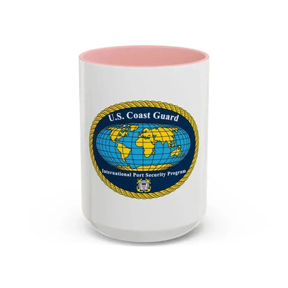 International Port Security Program USCG (U.S. Coast Guard) Accent Coffee Mug 15oz Pink - Go Mug Yourself