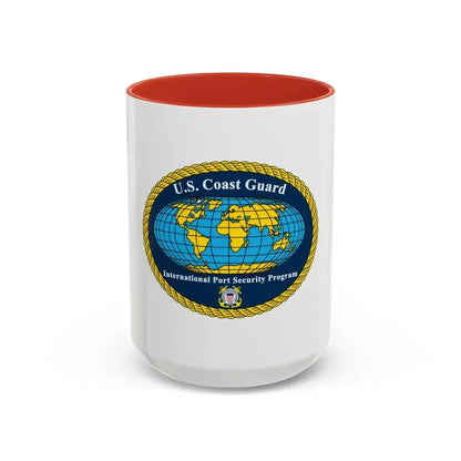 International Port Security Program USCG (U.S. Coast Guard) Accent Coffee Mug 15oz Red - Go Mug Yourself