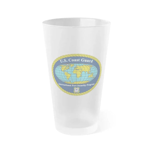 International Port Security Program USCG (U.S. Coast Guard) Frosted Pint Glass 16oz Default Title - Go Mug Yourself