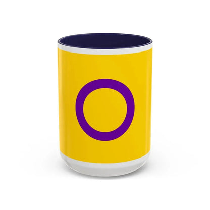 Intersex Pride Flag - Accent Coffee Mug 15oz Navy - Go Mug Yourself