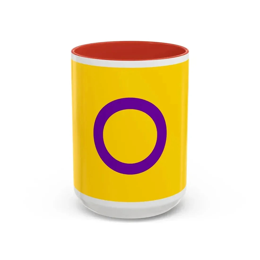 Intersex Pride Flag - Accent Coffee Mug 15oz Red - Go Mug Yourself