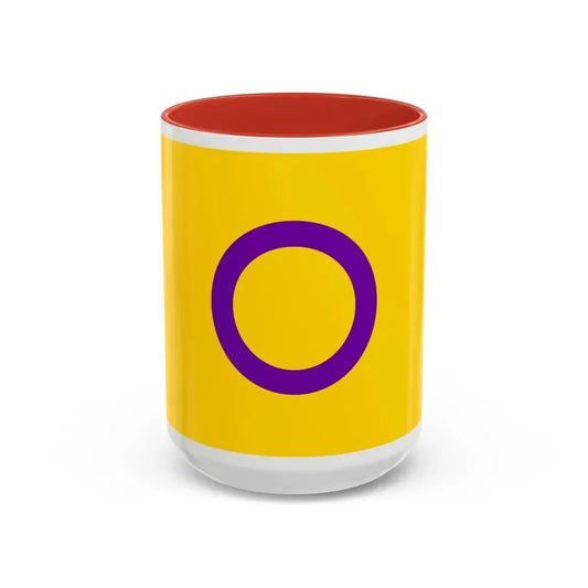 Intersex Pride Flag - Accent Coffee Mug 15oz Red - Go Mug Yourself
