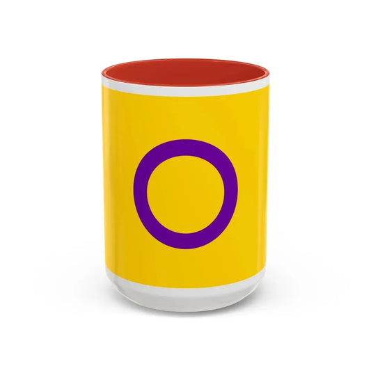 Intersex Pride Flag - Accent Coffee Mug 15oz Red - Go Mug Yourself