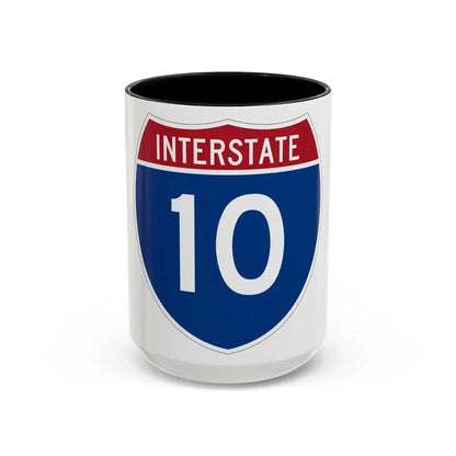 Interstate 10 (U.S. Highways) Accent Coffee Mug 15oz Black - Go Mug Yourself