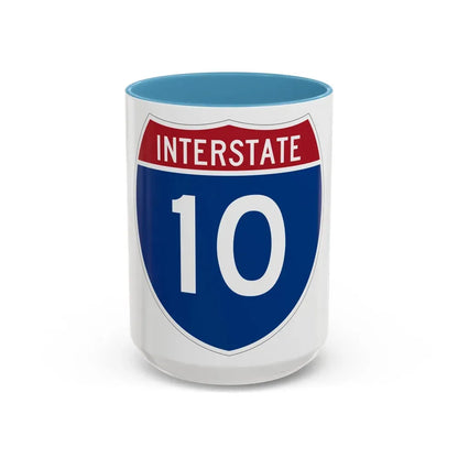Interstate 10 (U.S. Highways) Accent Coffee Mug 15oz Light Blue - Go Mug Yourself