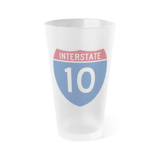 Interstate 10 (U.S. Highways) Frosted Pint Glass 16oz 16oz Frosted - Go Mug Yourself