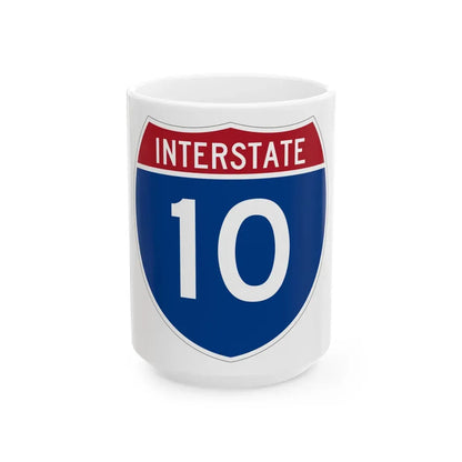 Interstate 10 (U.S. Highways) White Coffee Mug 15oz - Go Mug Yourself