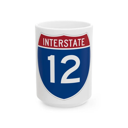 Interstate 12 (U.S. Highways) White Coffee Mug-15oz-Go Mug Yourself