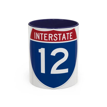 Interstate 12 (U.S. Highways) Accent Coffee Mug 11oz Navy - Go Mug Yourself