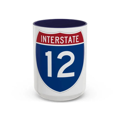 Interstate 12 (U.S. Highways) Accent Coffee Mug 15oz Navy - Go Mug Yourself