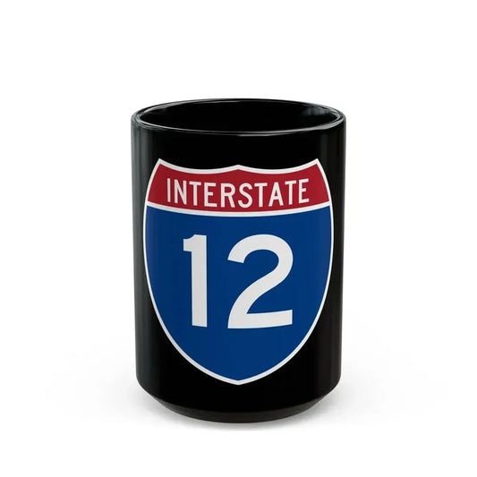 Interstate 12 (U.S. Highways) Black Coffee Mug 15oz - Go Mug Yourself